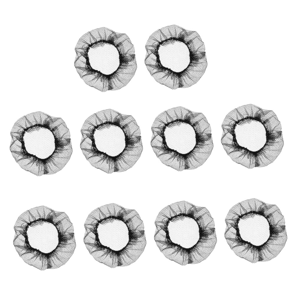Unisex Black/Light 10Pcs Stretchy Nylon Mesh Wig Caps Breathable Dome Design For Long Hair And Wig Making