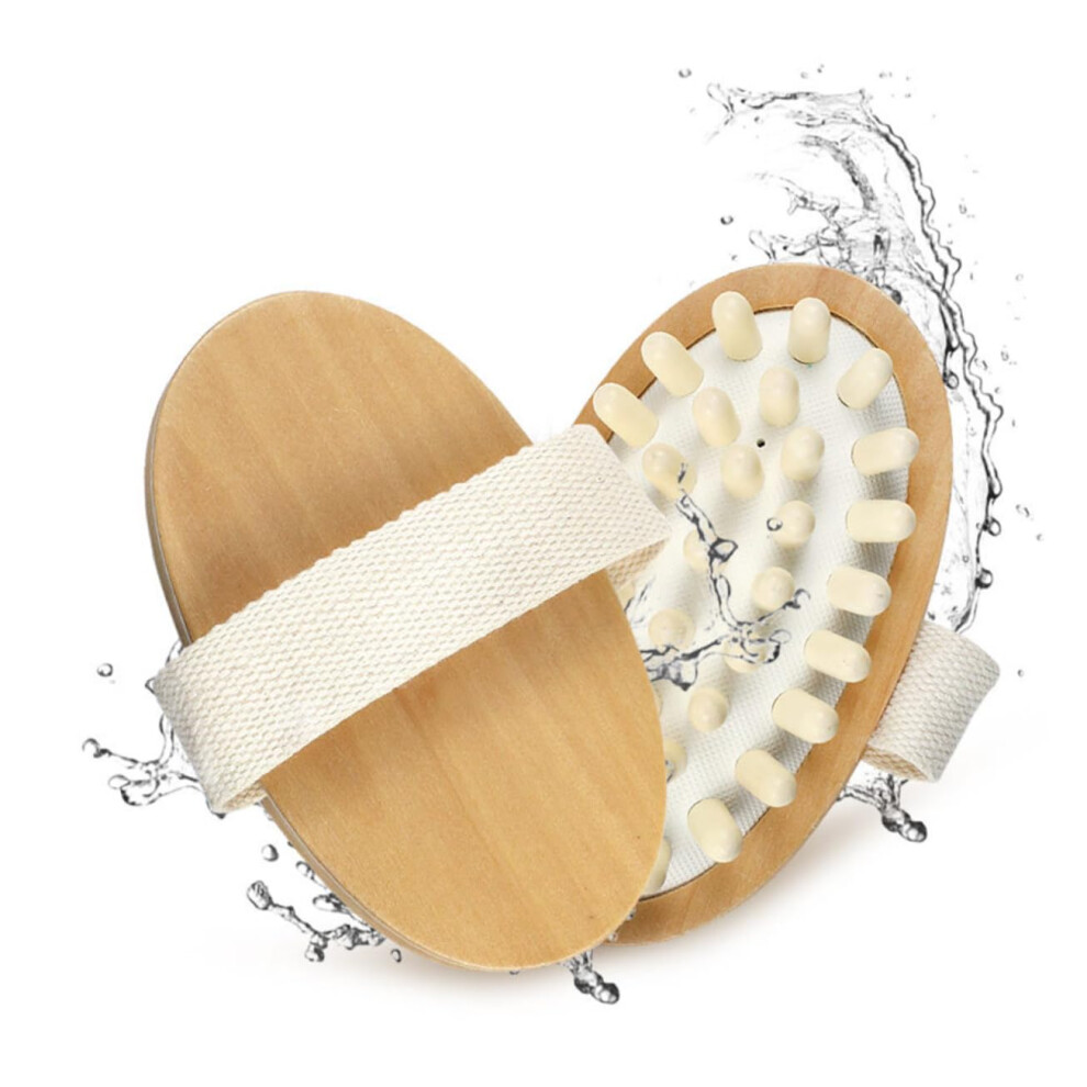 Dry Body Brush Wooden Body Massager for Exfoliation and Lymphatic Drainage Spa Skin Care