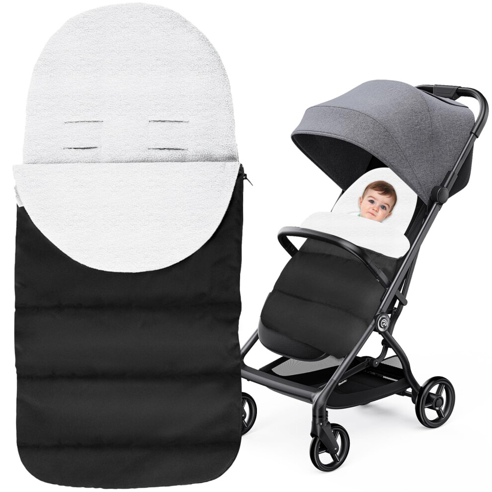Winuoyang White Footmuff, Cosy Toes For Pram Pushchair Footmuff Windproof Pram Footmuff Universal Baby Sleeping Bag For Pushchairs Strollers Prams Buggy (White)