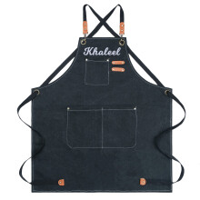Men's Canvas Work Apron with Pockets, Adjustable Crossback, WaterResistant for Cooking and Woodworking