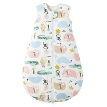 Duomiaomiao Baby Sleeping Bag Winter 2.5 Tog Sleeping Bag 0-6 months 100% Cotton Baby Wearable Blanket for Newborn, Animals