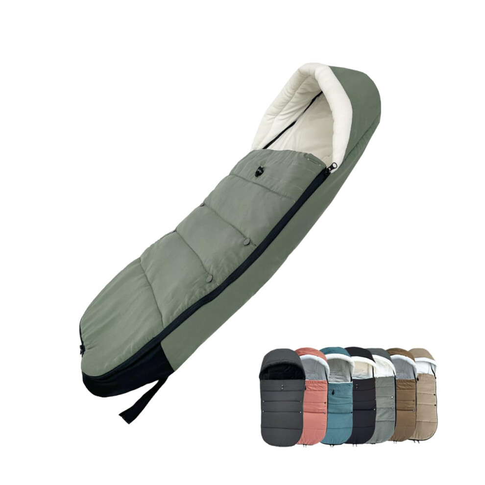 Universal Pushchair Footmuff For Babyzen Yoyo/Yoyo2 & Bugaboo, Waterproof Fabric Base, Easy-Clean, Warm Foot Cover For Strollers (Standard, Olive) Colu Kid
