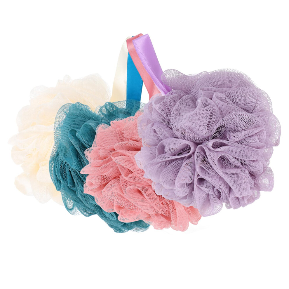 Shower Loofah Set of 4 Bath Body Scrubber with Rich Lather and Gentle Skin Exfoliation