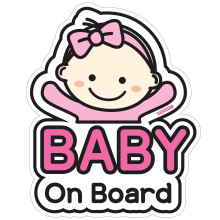 Baby on Board Sign for car (02. Basic Girl)