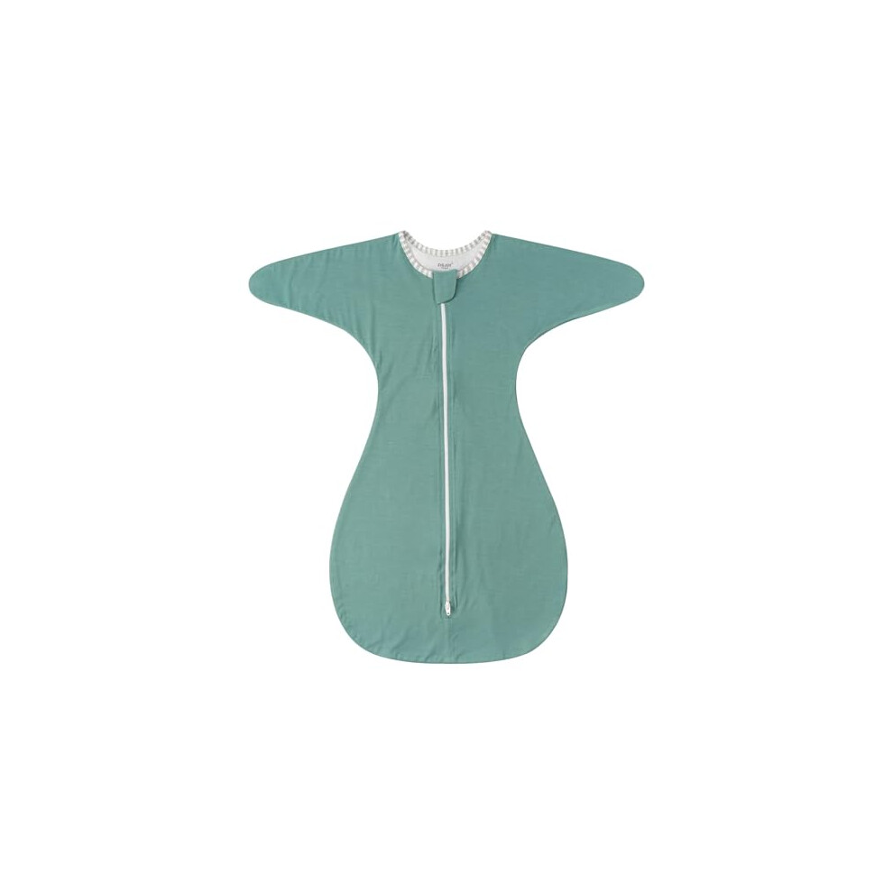 Shark-Fin Transition Swaddle - 1.0 Tog Baby Sleeping Bag Rayon Made From Bamboo Swaddle Sleep Bag Baby Wearable Blanket, Mint 3-6 Months Green Zigjoy