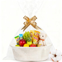 Kiswleon Gift Basket Hamper Kit,Gift Hamper Basket with Two Ribbon,Hamper Baskets for Gifts Empty for Wedding,Christmas,Easter,Birthday