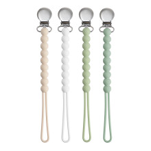 Dummy Clips for Girls, BOUESA Baby Dummy Clip Boys, Pacifier Silicone Clips with One Piece, Keep Pacifier Clean, Dummy Holder 4 Pack