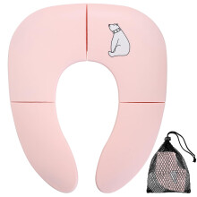 Foldable Baby Kids Potty Toilet Training Seat, Travel Portable Folding Toddler Toilet Seat, Non-Slip, with Carry Bag
