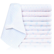 Hakochia 10-Pack 100% Cotton Muslin Cloths & Bibs for Baby 2-in-1 | 30x30cm Muslin Squares,Hypoallergenic | Super Absorbent Burp Cloths for Newborns