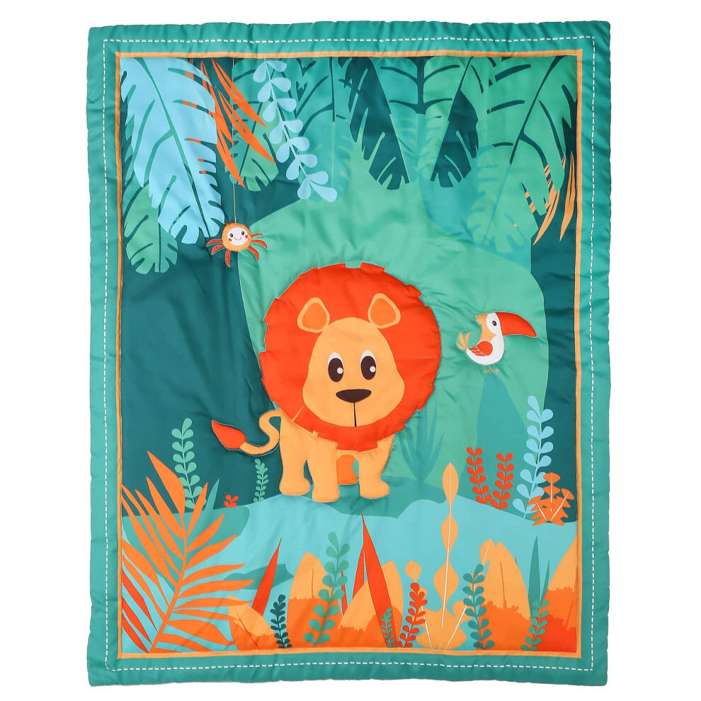 Animal Themed Baby Toddler Blanket Quilt Cot Comforter Crib Baby Quilts For Boys And Girls Nursery Bed Throw Blanket 84X107cm, Jungle Lion Hmtideby