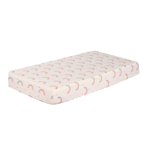 100% Egyptian Cotton Cot Bed Fitted Sheet Thread Count 200 2 Pack - Rainbow - 60 x 120 cm 1