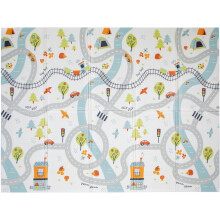 Nuby Foldable Reversible Play Mat - Easy Clean | Reversible | Waterproof | Suitable from Birth (Road)