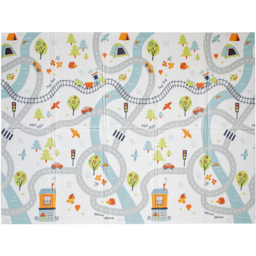 Nuby Nuby Foldable Reversible Play Mat - Easy Clean | Reversible | Waterproof | Suitable from Birth (Road)