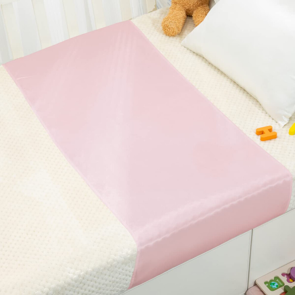 Promeed Pink 100% Mulberry Silk Crib Sheet For Baby Hair, 23 Momme Silk Bassinet Slip For Baby Bald Spots, Soft And Safe Cot Sleeve For Everyday Use (Pink)