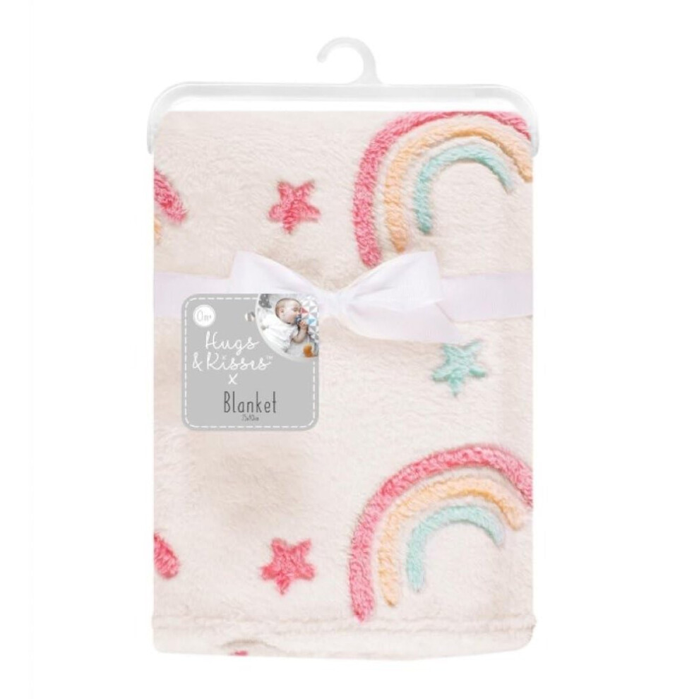 Baby Boy Girl Soft Fleece Rainbow Blanket Newborn For Pram Car Crib Moses Basket 75Cm X 100Cm Onlybee