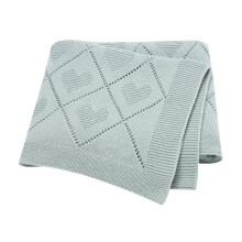 Hadetoto Baby Blanket 100% Cotton Baby Cellular Blanket - Light Blue