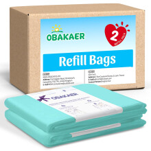 Nappy Bin Refills 2 Pack Nappy Bin Bags Nappy Liners Compatible With Korbell 16L Bin Odor Lock and Germ Protection Baby Diaper Pail Liner