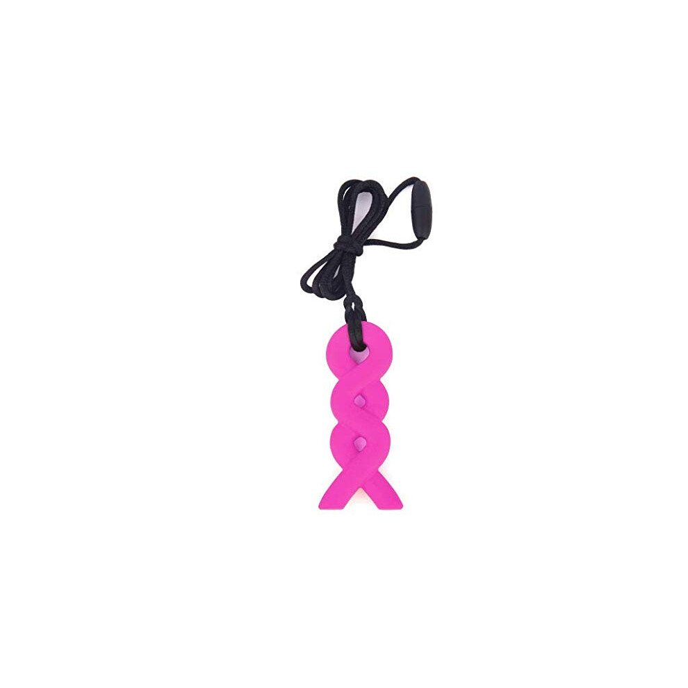 Chew Twist Pendant Training And Development Fidget Chew Necklace For Sensory,Oral Motor, Anxiety, Autism, Adhd Pink Chewaid