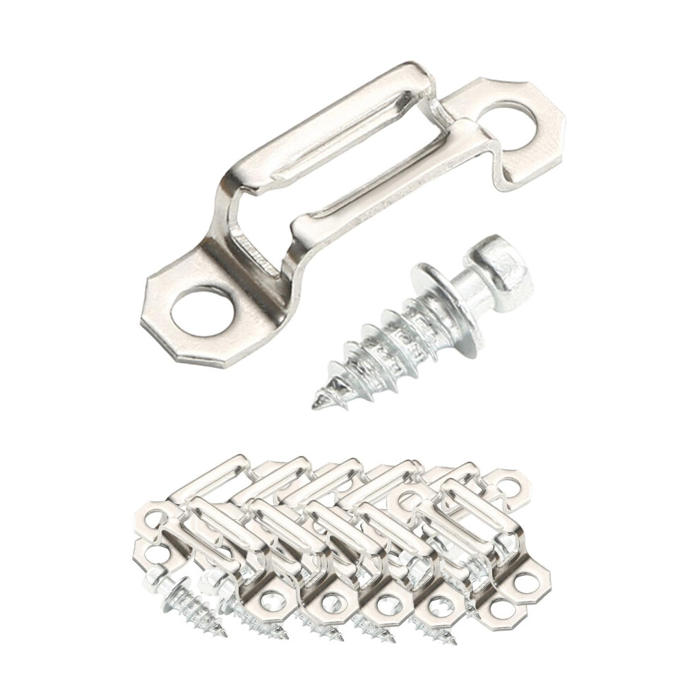 100 Pieces Invisible Furniture Connector With Screws, Silver Metal Cabinet Assembly Hardware 9455672387644