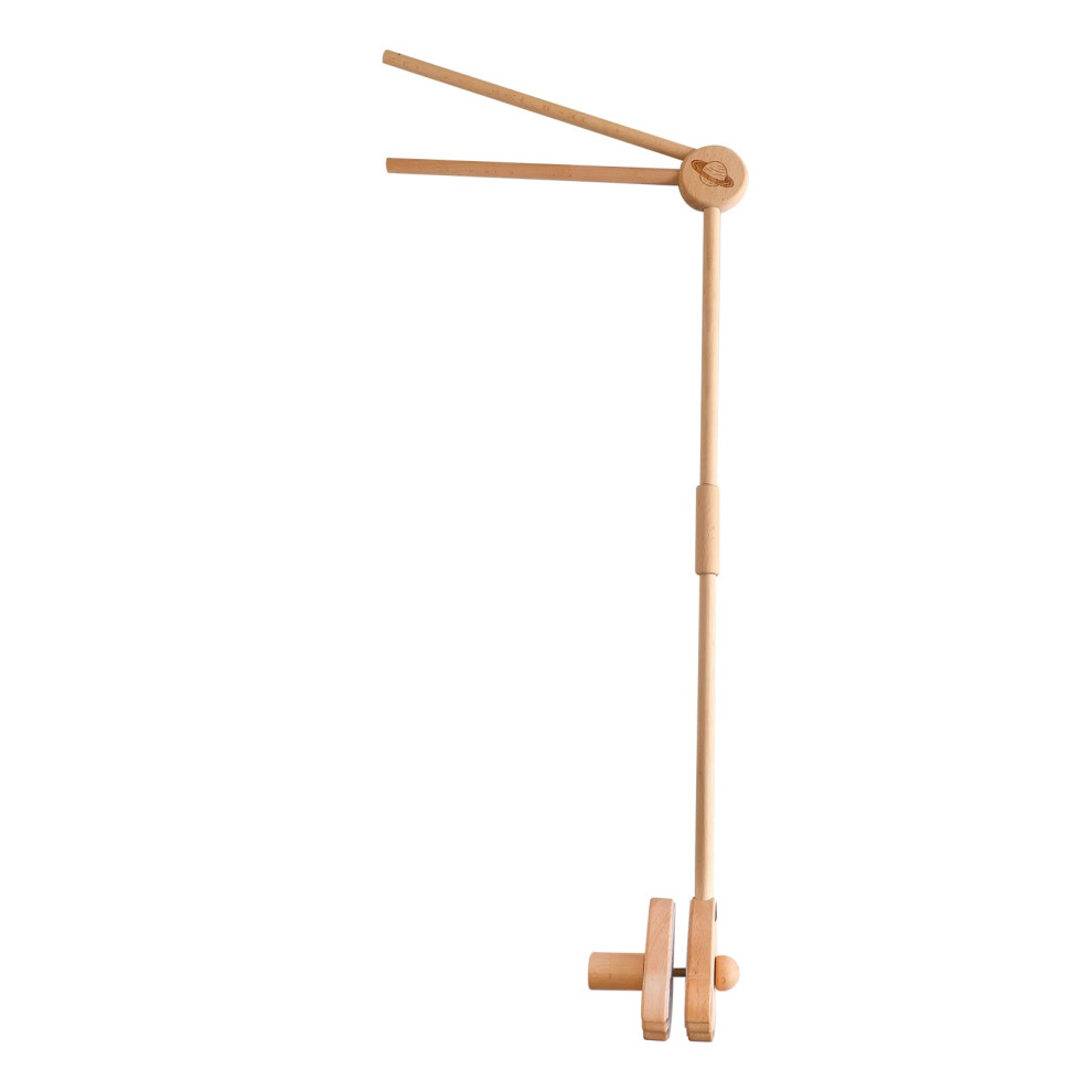 Wooden Rocket Mobile For Baby Cot, Changing Table & Playpen - Diy Mobile Holder Frame With Music Box & Wind Chime Promise Babe