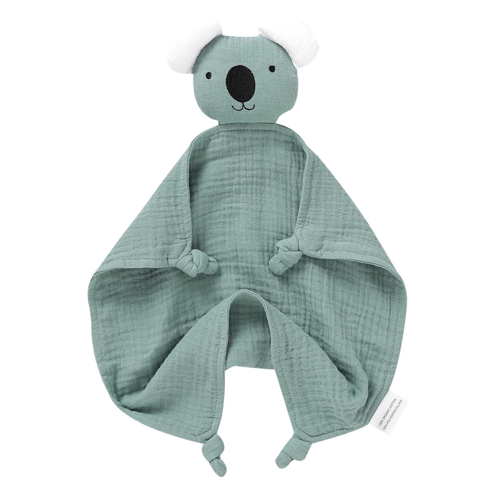 Baby Security Blanket Newborn Muslin Organic Cotton Babe Comforts Soft Infant Lovey For Boy Girl 40X40cm Koala Green Lawkul