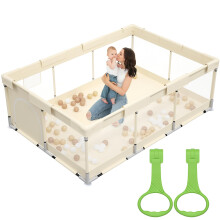Fodoss Baby Playpen, Play Pen Babies and Toddlers, 71x47 inch Small Pen, Toddler Playpen for Apartment, Activity Fence, 71x47 inch Twins Playard