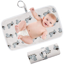 Portable Changing Mat Baby Foldable Travel Changing Mat Waterproof Infant Urinal Pad 60cm x 35cm for Travel Home Outside - KAMHBE (Khaki)
