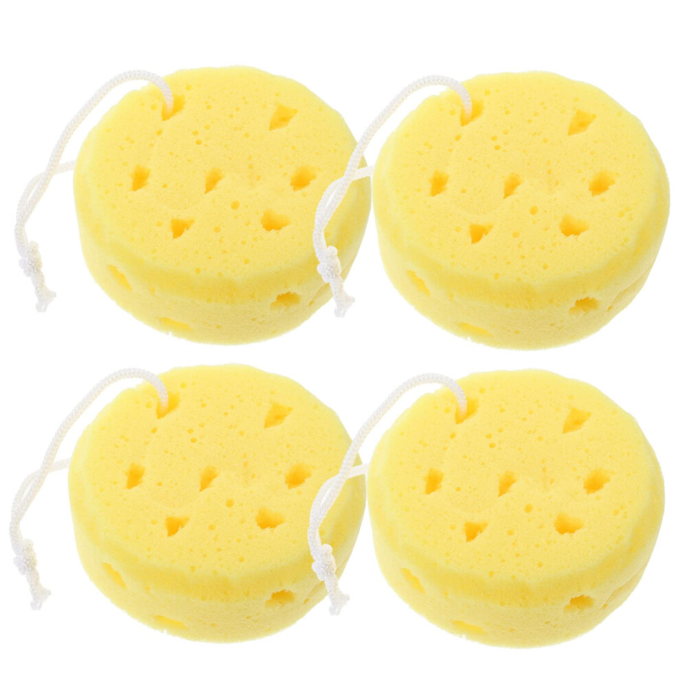 Loofah Shower Sponge Set of 4 Honeycomb Mesh Bath Sponges for Gentle Exfoliation and Rich Foam