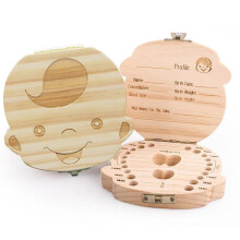 Glamza Storage Small Kids Childs Baby Tooth Keepsake Wooden Box Boy Girl Save (Girls)