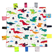 Eyands Baby Tag Blanket, Cotton and Plush Soft Taggy Blanket with Tags