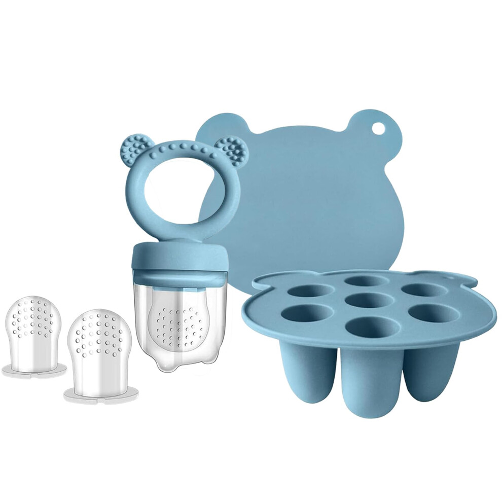 Baby Fruit Feeder Silicone & Breastmilk Popsicle Food Freezer Trays, Food Storage Containers For Baby Teething & Infant Self Feeding(Ether) Greenbliss