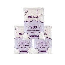 CS Beauty 200 Cotton Wool Balls - White - 100% Cotton (3 Packs (600 Balls))