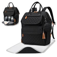 TBIBINWP Large Baby Changing Bag Backpack, All-in-One Multi-Function Baby Diaper Backpack, Bebe Travel Bag, Nappy Bags Baby for Mum Pram Bag (Black)
