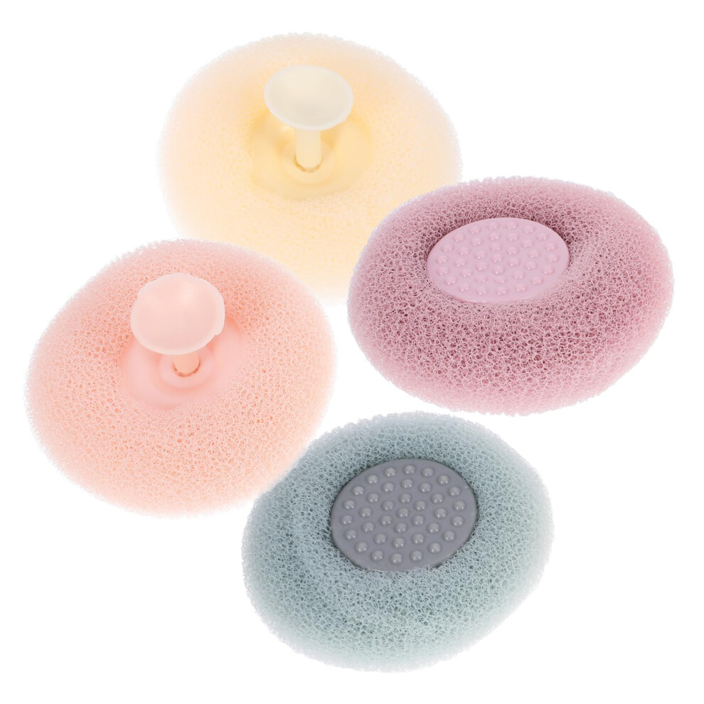 Shower Body Scrubber with Suction Cup for Back, Family Size Exfoliating Bath Brush, Colorful