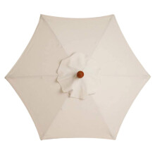 Patio Umbrella Replacement Canopy 2.7m 6 Rib Waterproof UV Resistant Outdoor Market Umbrella Cover White