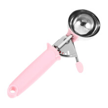 Ice Cream Scoop Pink Small Dessert Spoon with Ergonomic Grip for Cookie Dough and Mashed Potatoes