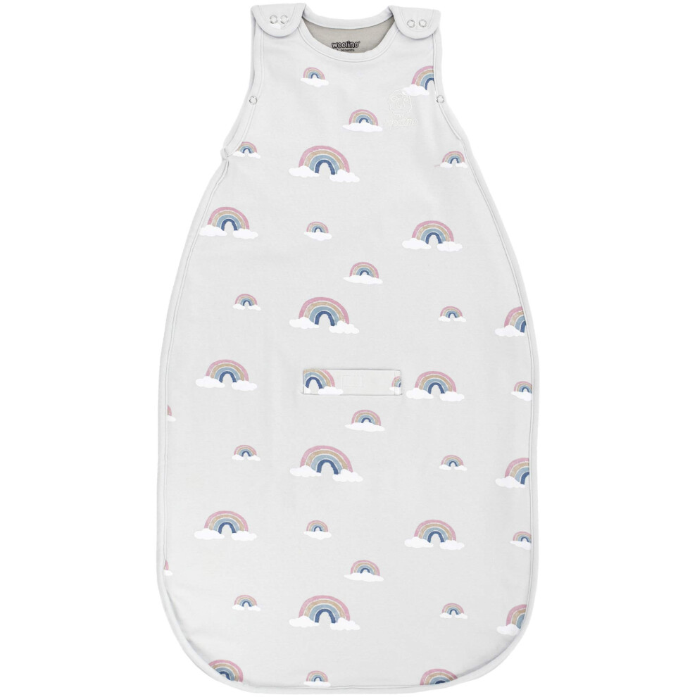 4 Season Sleep Sack - Ultimate Merino Wool Sleeping Bag - Two-Way Zipper Adjustable Universal Size Sleep Sack For Baby (2-24 Months) - Rainbow Woolino