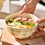 Large Ceramic Salad and Soup Bowl, Wide Mouth Stackable Design for Kitchen and Table Serving 2