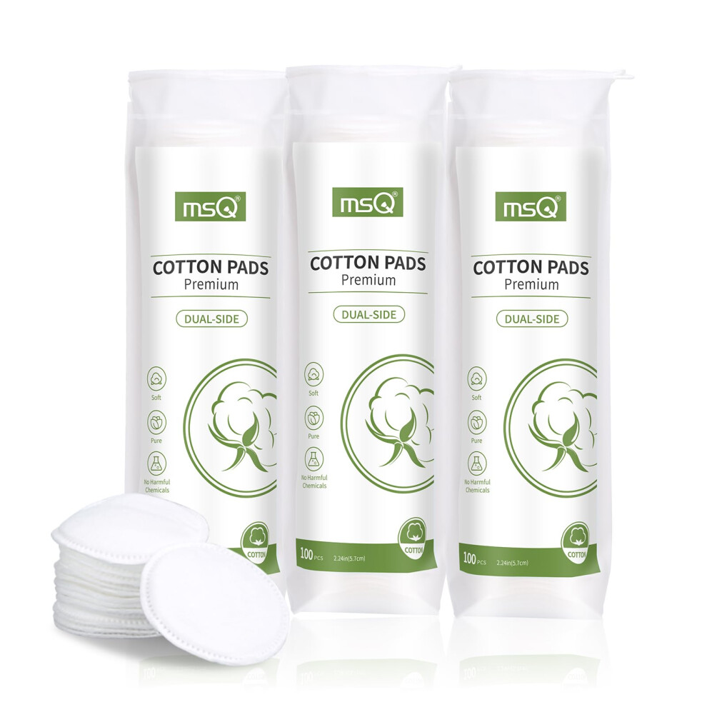 Cotton Round Pads 100 Count, 100% Cosmetic Lint Free Cotton Wool Pads Makeup Remover Cotton Pads Discs Face Nails Make Up Manicure Msq