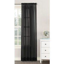 NetCurtainsUK Single Plain Voile Net Curtain Sheer Panels Slot Top Heading (Black, 140cm (55'') Wide x 122cm (48'') Drop), HMPVP01