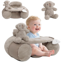 KAKIBLIN Baby Sit Me Up Seat, Inflatable Baby Seat with Cover for Babies 3-36 Months,Portable,Inflatable Sit & Play Floor Seats for Sitting Up (Gray)