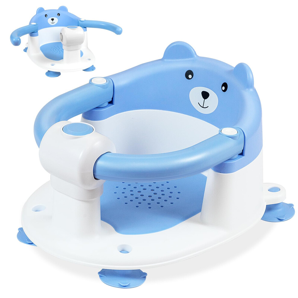 Zeplalory Baby Bath Seat For Babies 6 Months Plus, Toddler Bath Seats For Infant & Newborn, Baby Sit Up Chair With 4 Non-Slip Suction Cups