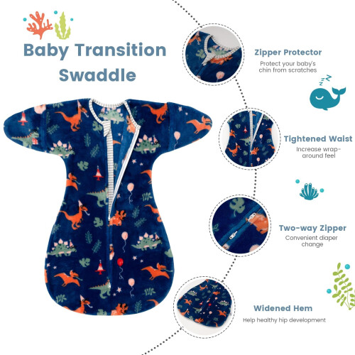 ZIGJOY Shark-Fin Transition Swaddle - 2.5 Tog Flee 2