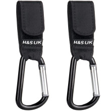 H&S 2 x Buggy Clips for Pram & Stroller - Pushchair & Pram Handle Clip - Stroller Hooks - Buggy Clips Hooks