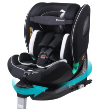 globalkids i-Size 360 Swivel Car Seat, Group 0+123 Car Seat with ISOFIX and Support Leg, ECE R129, 0-36 kg, 0-12years, 40cm-150cm, (Black Grey)