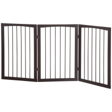 Pawhut Folding Pet Gate Fence Free Standing Child Safety Indoor Wood Durable