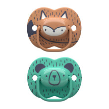 Tommee Tippee Fashion Pacifiers with Symmetrical Design BPA-Free Silicone, 18-36 m, 2 Points, Woodland Friends