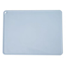 Silicone Placemats for Kids - Travel with Raised Edge, Non Slip Surface, Portable, Washable (blue)