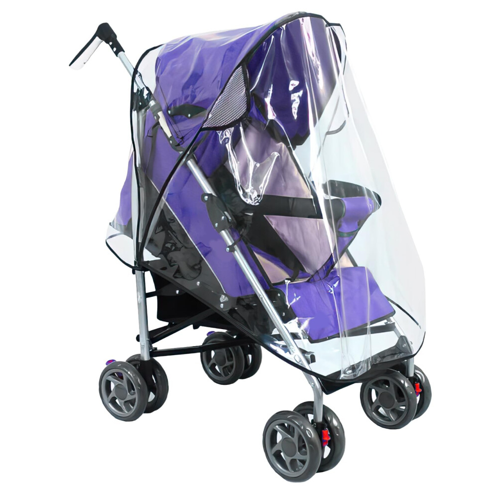 Universal Rain Cover For Pushchair - Large Transparent Shield For Outdoor Travel, Wind & Dust Protection, Fits Most Strollers Nllkii