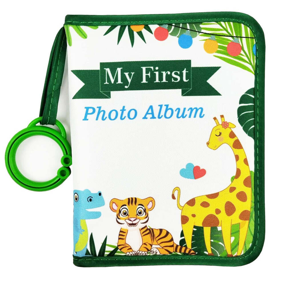 Baby Photo Album, Memory Book 4X6", Baby Photo Album With Milestone Cards, Soft Photo Cloth Book Gift Set For Newborn Toddler & Kids(Green) Green Boczif